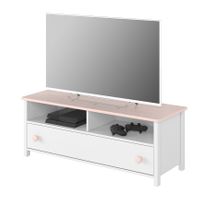 LN-13 LUNA SZAFKA RTV meble dziecięce biało różowe