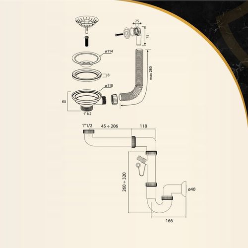 SYFON MANUALNY JEDNOKOMOROWY ZLEWOZMYWAKOWY KUCHENNY ANTYPRZELEWOWY na Arena.pl