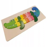 DREWNIANA UKŁADANKA EDUKACYJNA  KLOCKI