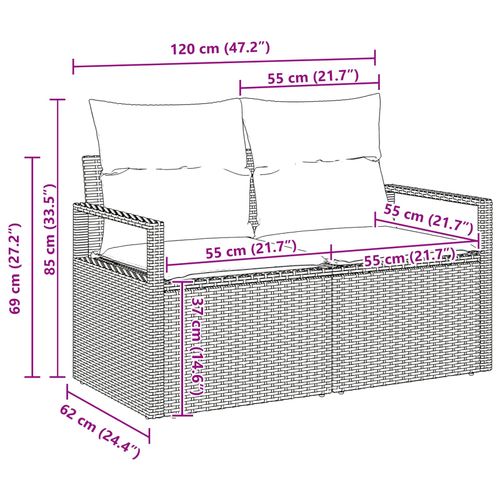 Zestaw Sof 6 pcs Czarny polirattan na Arena.pl