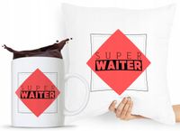 Zestaw Poduszka + Kubek Dla Kelnera Prezent Z Nadrukiem Ze Zdjęciem