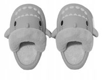 KAPCIE DOMOWE PLUSZOWE REKINY LACZKI SHARK 44-45 ZIMOWE SZARE