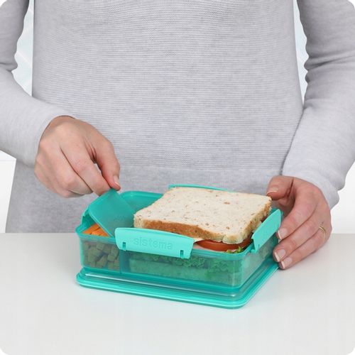 ŚNIADANIÓWKA POJEMNIK lunchbox z Przegródkami snack duo 975ml to-go Sistema na Arena.pl