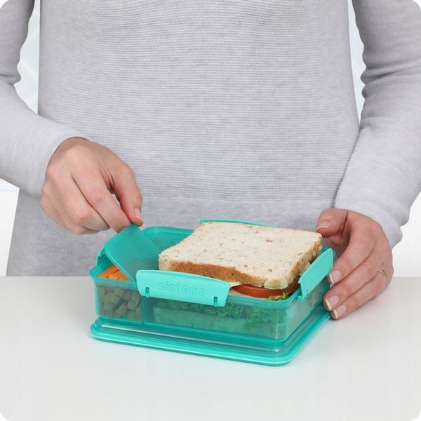 ŚNIADANIÓWKA POJEMNIK lunchbox z Przegródkami snack duo 975ml to-go Sistema zdjęcie 9