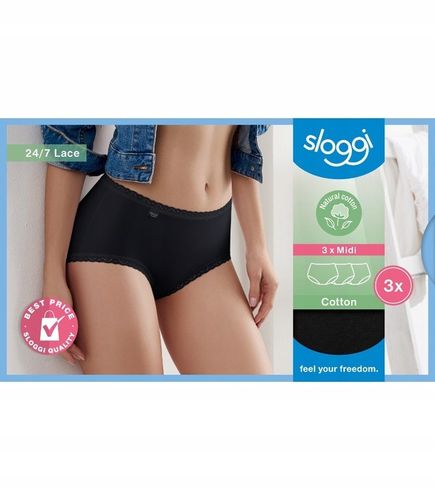 3 x Majtki sloggi 24/7 Cotton Lace Midi C3P 38 na Arena.pl