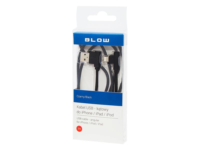 Przyłącze USB A -iPhone  1,0m kątowe BLISTER zdjęcie 1
