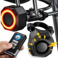 Lampka tylna rowerowa z alarmem akumulatorowa dioda LED 4 tryby Alarm