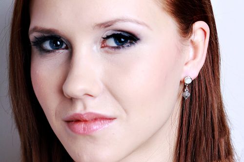 srebrne kolczyki markazyty i masa perłowa - kdm2876 na Arena.pl