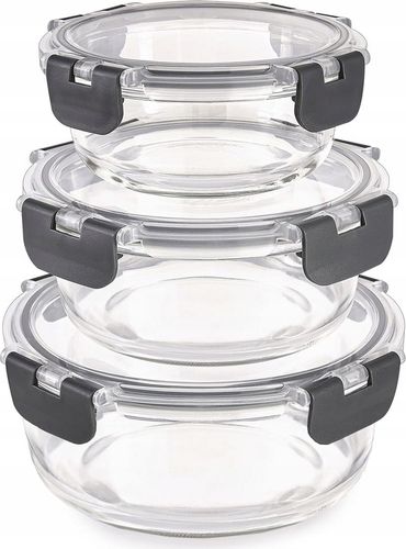 10 X LUNCHBOX SZKLANE POJEMNIKI NA ŻYWNOŚĆ USZCZELKA ŻAROODPORNE ZESTAW na Arena.pl