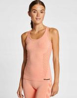 HUMMEL BEZSZWOWY POMARAŃCZOWY TOP BEZ RĘKAWÓW LOGO IEU HMR__M