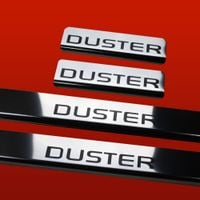 Listwa progowa DACIA DUSTER MK1 Stal nierdzewna 304 połysk z czarnymi liter