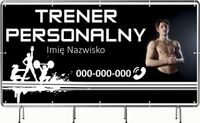 BANER REKLAMOWY oczkowany 100x50cm projekt w cenie TRENER PERSONALNY