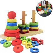 LT296 LANDTOYS SORTER UKŁADANKA LOGICZNO ZRĘCZNOŚCIOWA DREWNIANA MONTESSORI