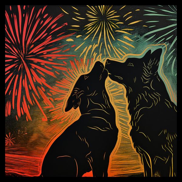 Plakat 50x50cm Psi Uścisk zdjęcie 2