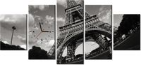 70CM 150CM ZEGAR 5 ELEM PARYŻ WIEŻA EIFFLA DRUK OBRAZ