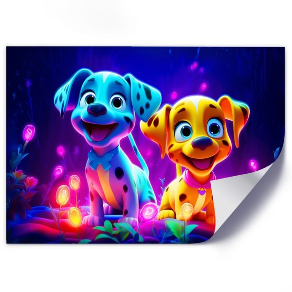 Emaga Obraz na płótnie, Urocze psy kreskówka - 90x60 zdjęcie 2