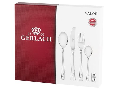 GERLACH ZESTAW SZTUĆCÓW KOMPLET OBIADOWY NA 6 OSÓB VALOR POŁYSK 24 EL na Arena.pl
