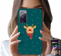 ETUI DO SAMSUNG GALAXY S20 FE - RENIFER NA ZIELONYM TLE ŚWIĄTECZNE WZORY