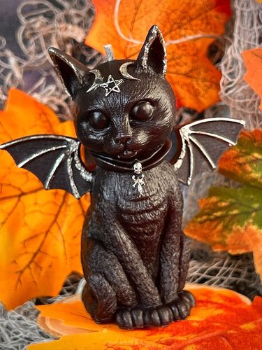 ŚWIECA Z WOSKU PSZCZELEGO KOT WAMPIR NIETOPERZ PENTAGRAM GOTYCKI 1 SZT na Arena.pl