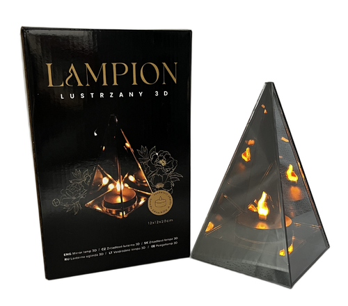 Lampion lustrzany LINDO HOME Piramida 3D LED 20 cm na Arena.pl
