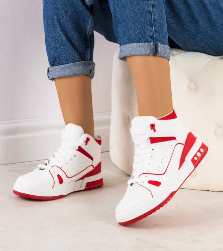Czerwone sneakersy za kostkę Megatheo 41 na Arena.pl