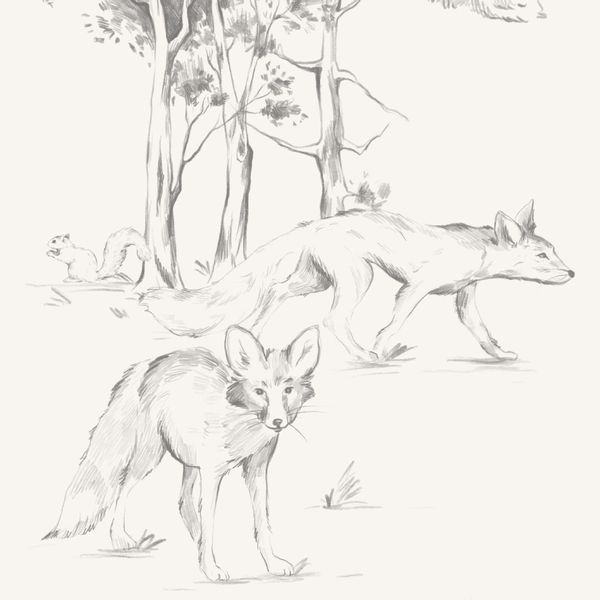 Tapeta Szkic Las W125 250 cm płótno zdjęcie 1