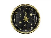 Talerzyki papierowe Zegar sylwester 18 cm 6 szt.