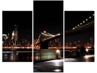 70 90CM OBRAZ 3 ELEM BROOKLYN BRIDGE MITH17 ŚCIENNY PŁÓTNO
