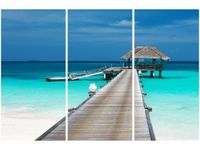 60 90CM OBRAZ 3 ELEM BUNGALOW DRUK PŁÓTNO RAMA