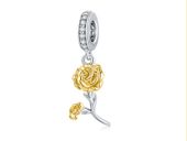 Rodowany srebrny wiszący charms do pandora róża miłości rose srebro 925 ALBEADS0277RH+Y