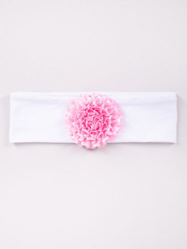 Opaska dziewczęca szeroka biała z różowym kwiatkiem 38-44 YOCLUB na Arena.pl