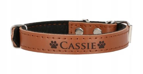 OBROŻA DLA PSA Z IMIENIEM GRAWEREM SKÓRZANA 33-41cm na Arena.pl