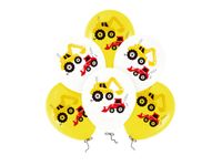 Zestaw balonów "Koparka, Spychacz", 12 cali, 6 szt. [balony na hel]