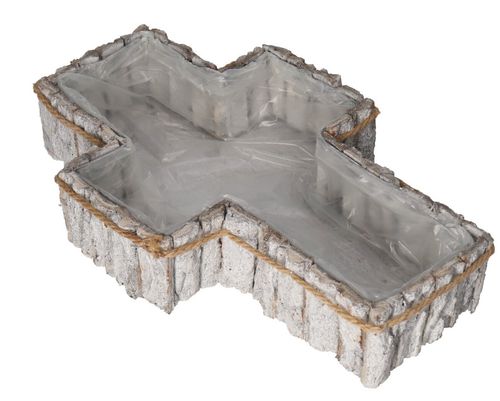 DONICZKA OSŁONKA DREWNIANA KORA KRZYŻ NA GRÓB OZODBA na Arena.pl