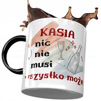 Kubek Czarny Dla Kasi Katarzyny Koleżanki Prezent Z Nadrukiem Ze Zdjęciem