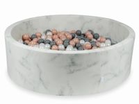 Suchy basen 130x40 marmur z piłeczkami 700szt (różowozłote, szare, perłowe)