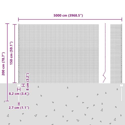 Ogrodzenie z słupkami Srebrny 1.5 x 50 m Stal na Arena.pl