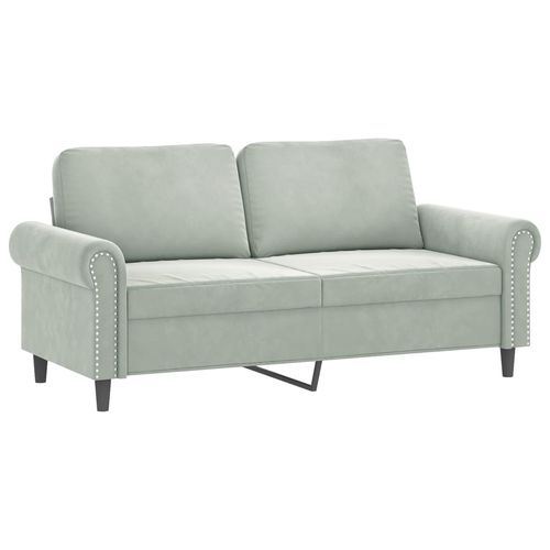2-osobowa sofa z poduszkami, jasnoszara, 140 cm, aksamit na Arena.pl