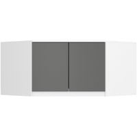 Nadstawka na szafę narożną 100 cm - biała szara - 2 drzwi