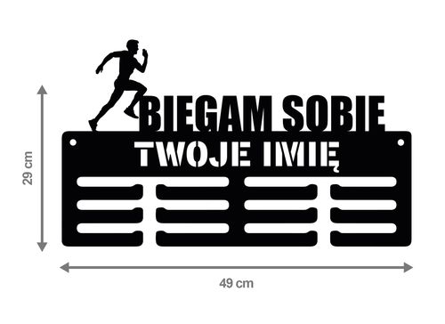 Wieszak na medale BIEGAM SOBIE twoje imię dowolny tekst 168.3 na Arena.pl