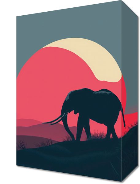 Obraz 20x30cm Słoń przy Czerwieni zdjęcie 1