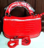 Torebka CZERWONA imitacja skóry krokodyla mała