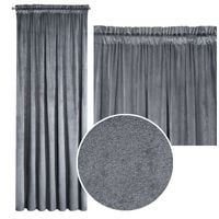 Zasłona gotowa na taśmie ROSA 140x270 Eurofirany grafitowa