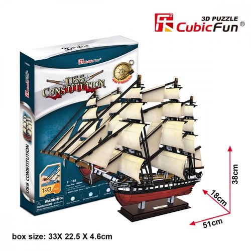 Cubicfun Puzzle 3D Żaglowiec USS Constitution na Arena.pl