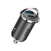 szybka ładowarka samochodowa usb-c usb 45w 5a pd qc 3.0 afc scp szary
