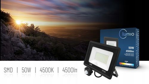 HALOGEN Z CZUJNIKIEM NAŚWIETLACZ LAMPA LED 50W 4500lm IP66 NEUTRALNY na Arena.pl