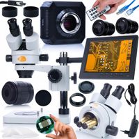 ZESTAW MIKROSKOP OPTYCZNY MERCURY 270x KAMERA 16MP FHD UCHWYT WYŚWIETLACZ