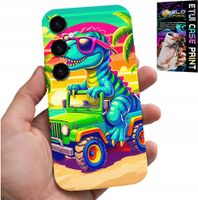 ETUI DO SAMSUNG GALAXY A14 5G - DINOZAUR W CIĘŻARÓWCE WZORY DLA DZIECI