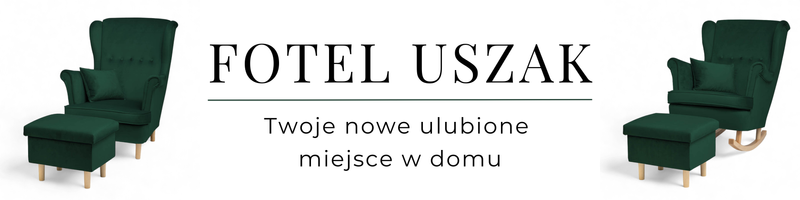 ZIelony Fotel Bujany Uszak + Podnóżek ze schowkiem + Poduszka