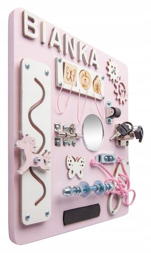 TABLICA Manipulacyjna Sensoryczna MONTESSORI IMIĘ na Arena.pl